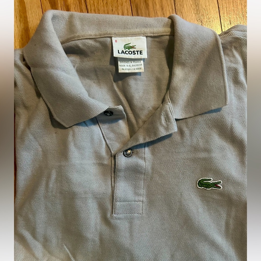 Gray Lacoste polo